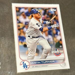 Topps Justin Turner Dodgers Card - Blue and White